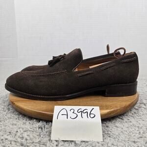 Beckett Simonon Mens 13 Bernard Brown Suede Almond Toe Tassel Loafer Dress Shoe